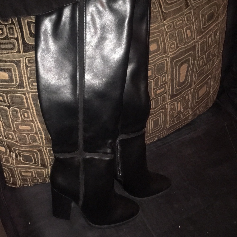 Brand new black knee high boots